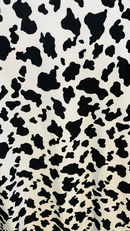 Cow design print on DTY brushed poly spandex 2-way stretch 58/60” High quality fabrics by AlexLAFabrics