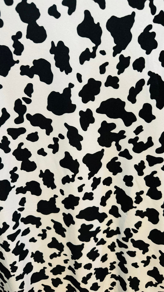 Cow design print on DTY brushed poly spandex 2-way stretch 58/60” High quality fabrics by AlexLAFabrics