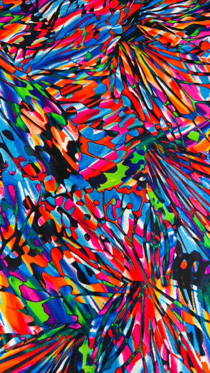 New Abstract design multicolor print on great quality of nylon spandex 4-way stretch 58/60” High Quality fabrics by AlexLAFabrics