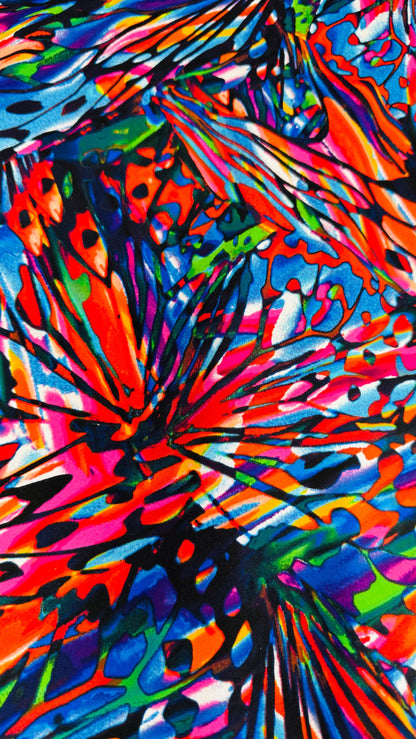 New Abstract design multicolor print on great quality of nylon spandex 4-way stretch 58/60” High Quality fabrics by AlexLAFabrics