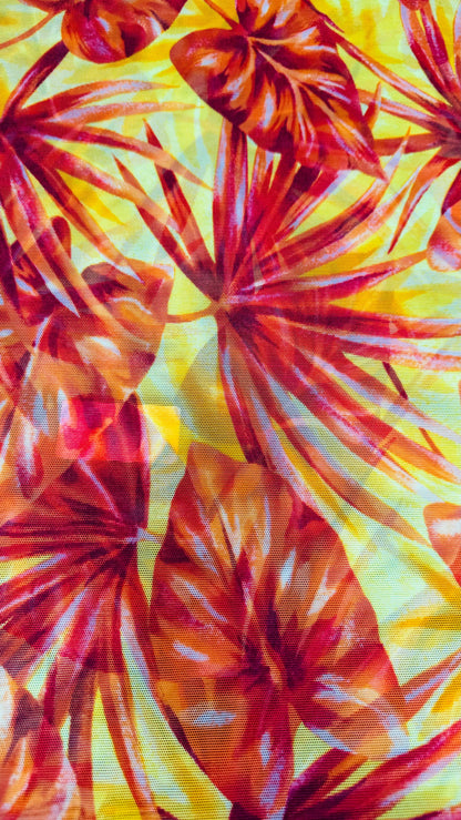 New Tropical design print on power mesh nylon spandex 4-way stretch 58/60” High quality fabrics by AlexLAFabrics