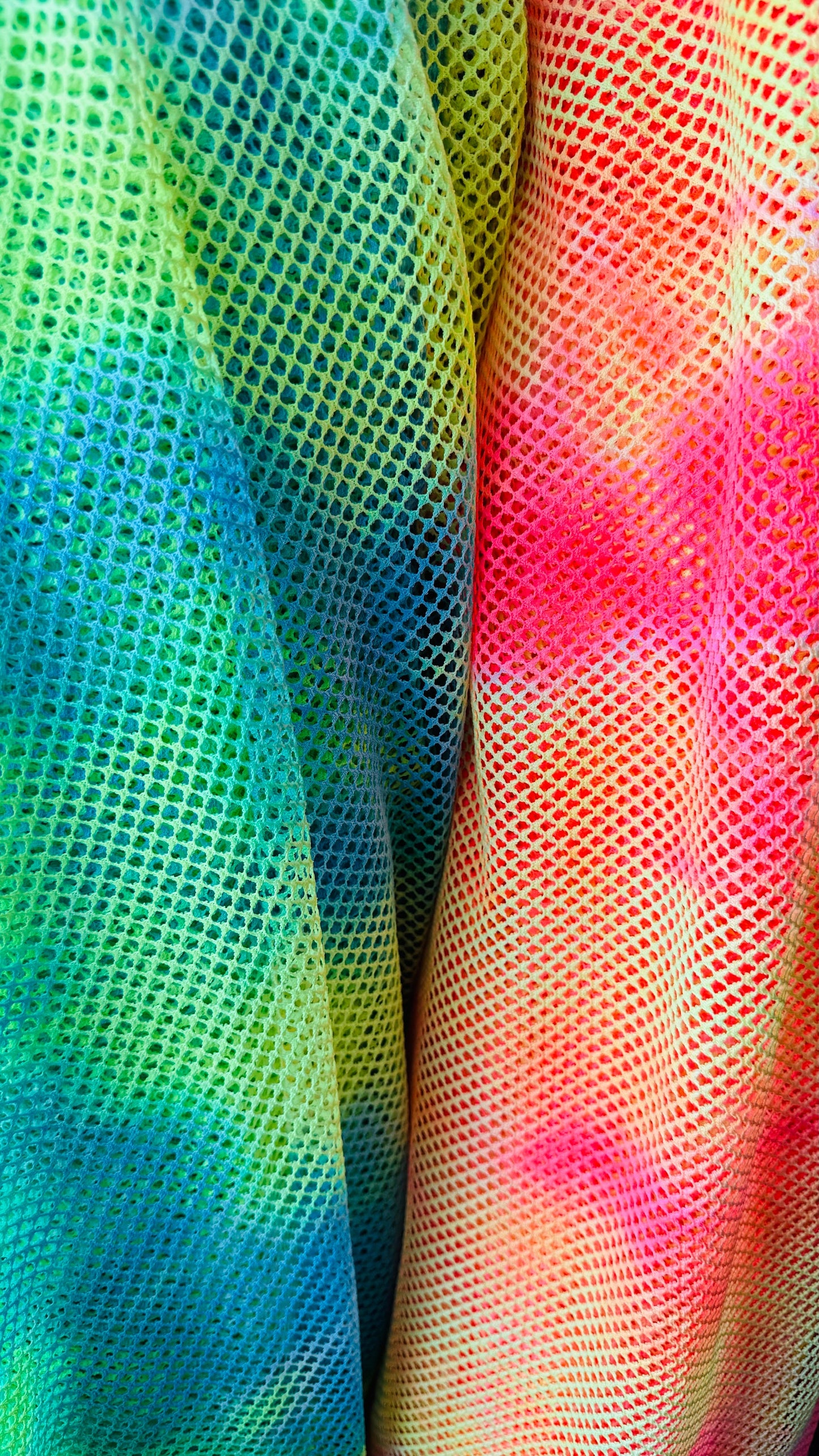 Tie Dye Fishnet 2-way stretch 58/60” High quality fabrics by AlexLAFabrics