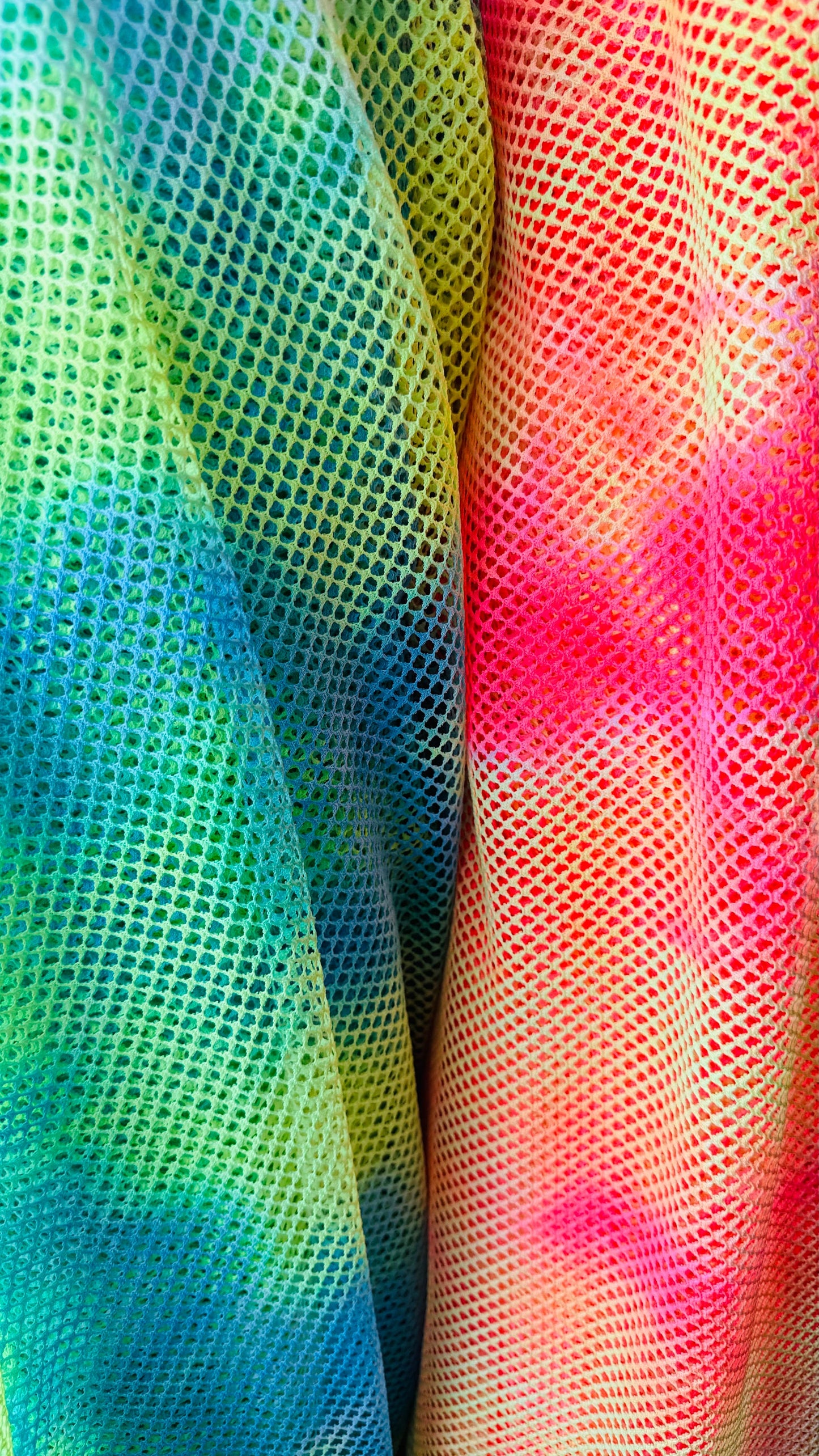 Tie Dye Fishnet 2-way stretch 58/60” High quality fabrics by AlexLAFabrics