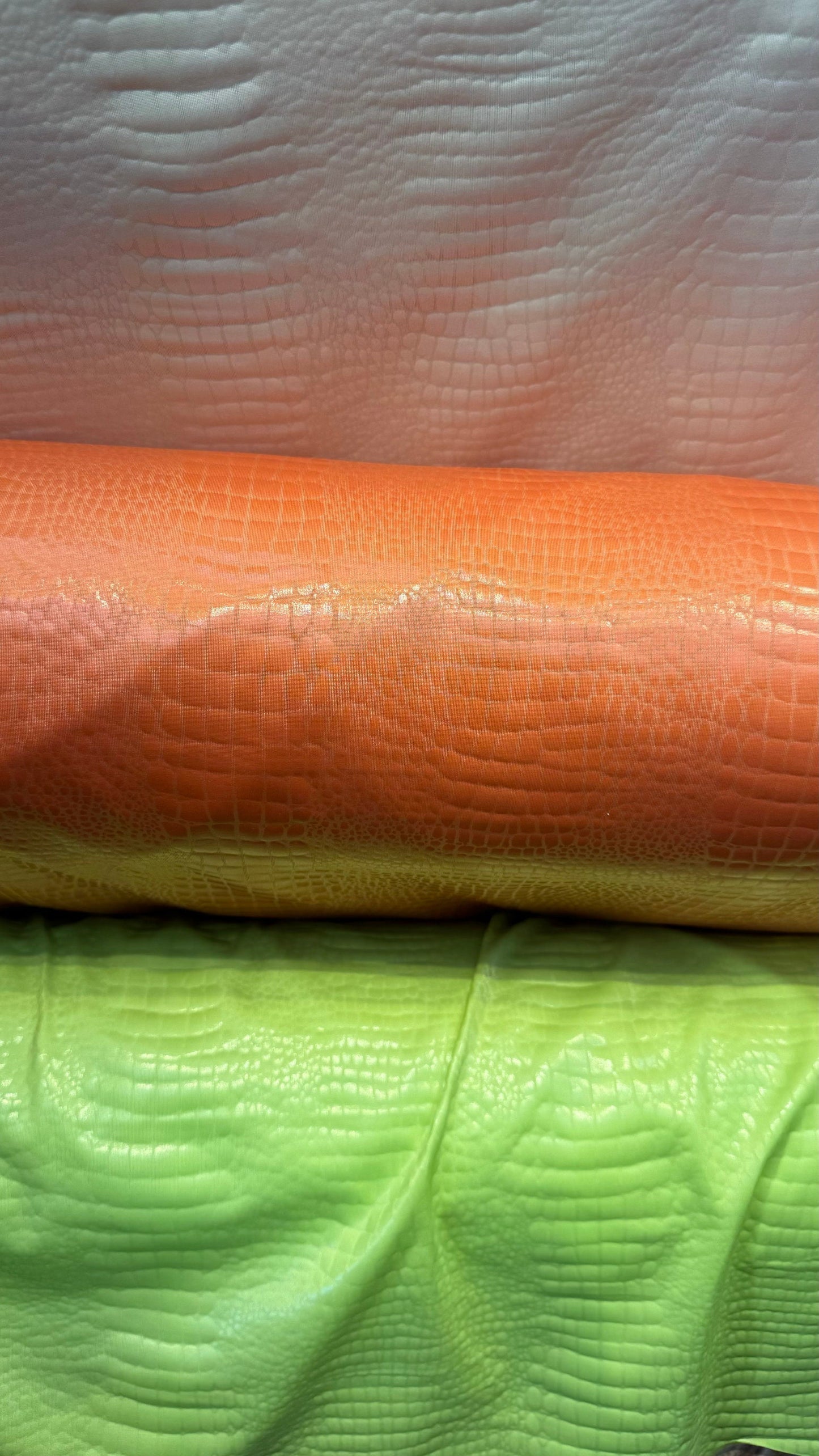 Snake design on poly spandex with clear foil 4-way stretch 58/60” High quality fabrics by AlexLAFabrics