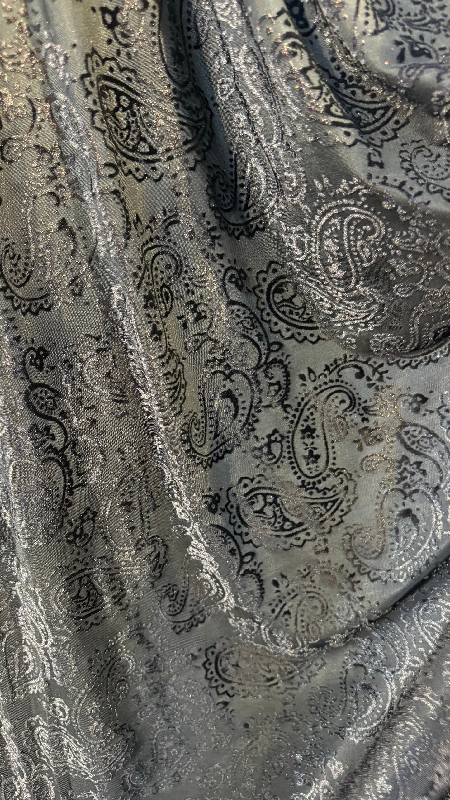Paisley Luxury design on Burnout stretch velvet 4-way 58/60” High Quality fabrics by AlexLAFabrics