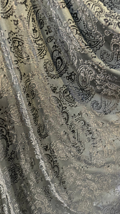 Paisley Luxury design on Burnout stretch velvet 4-way 58/60” High Quality fabrics by AlexLAFabrics