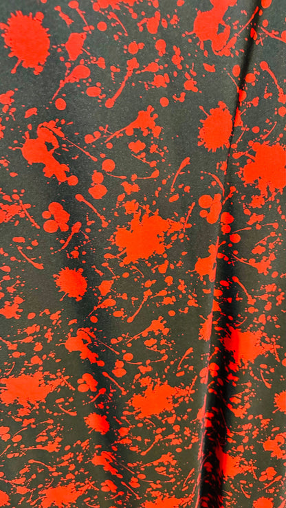 New Splatter Paint design Balck/Red print on great quality of poly spandex 4-way stretch 58/60” High Quality fabrics by AlexLAFabrics