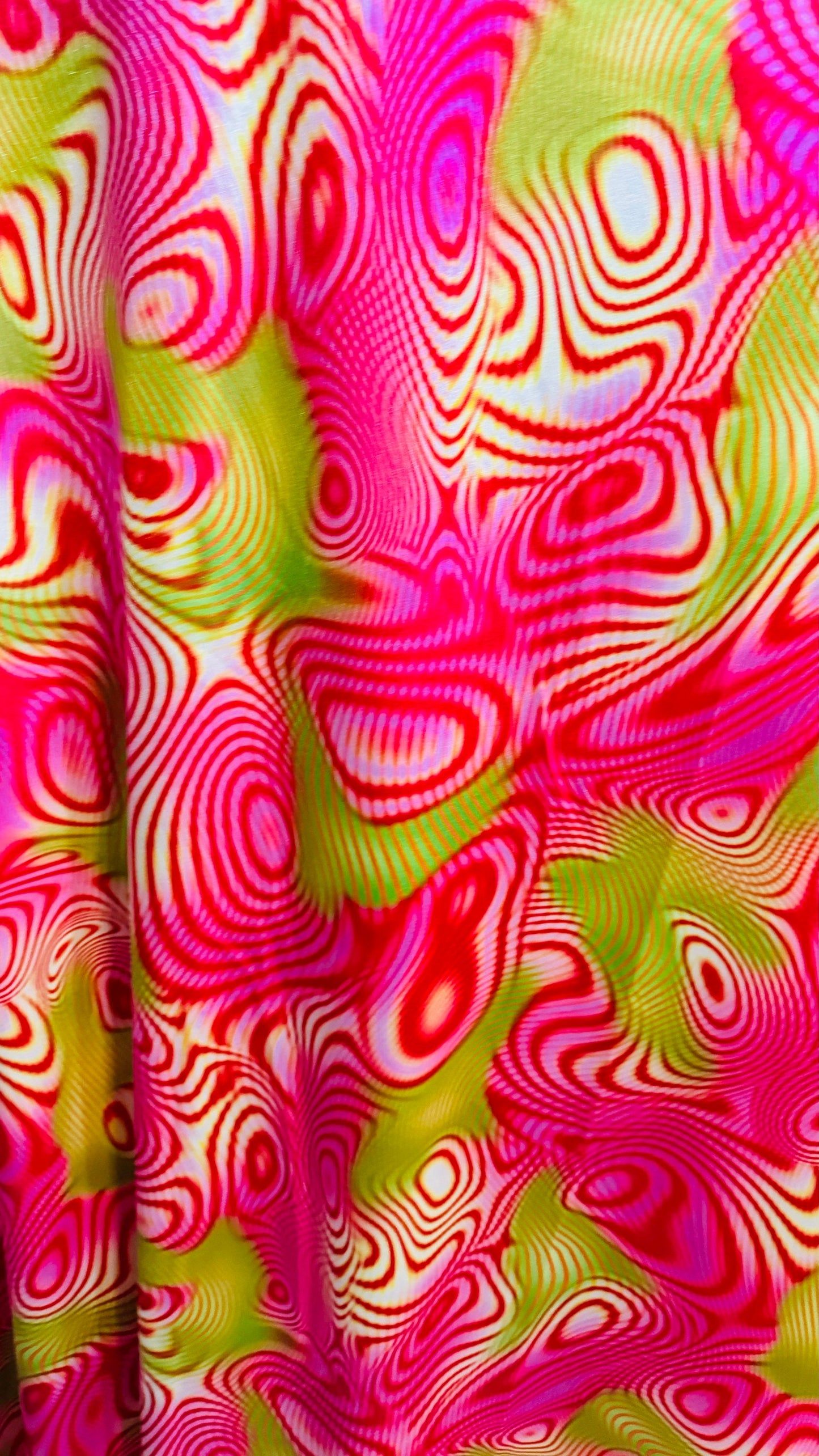 Pink/Green Abstract design print on best quality of nylon spandex 4-way stretch 58/60” High Quality fabrics by AlexLAFabrics