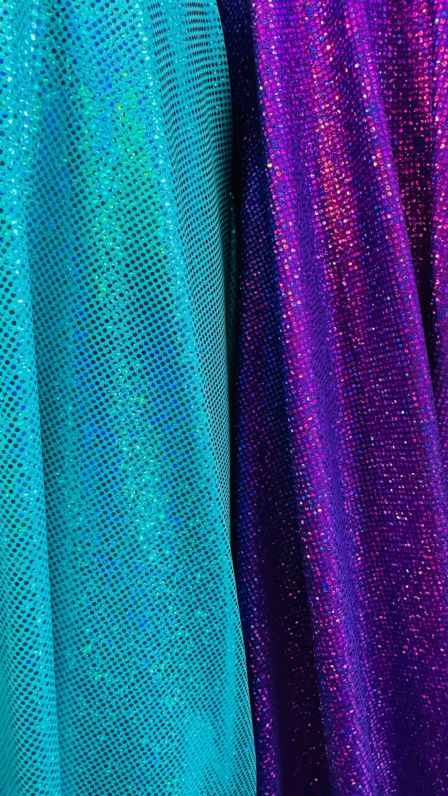 Hologram Sparkling dots metallic nylon spandex 4-way stretch 58/60” High quality fabrics by AlexLAFabrics