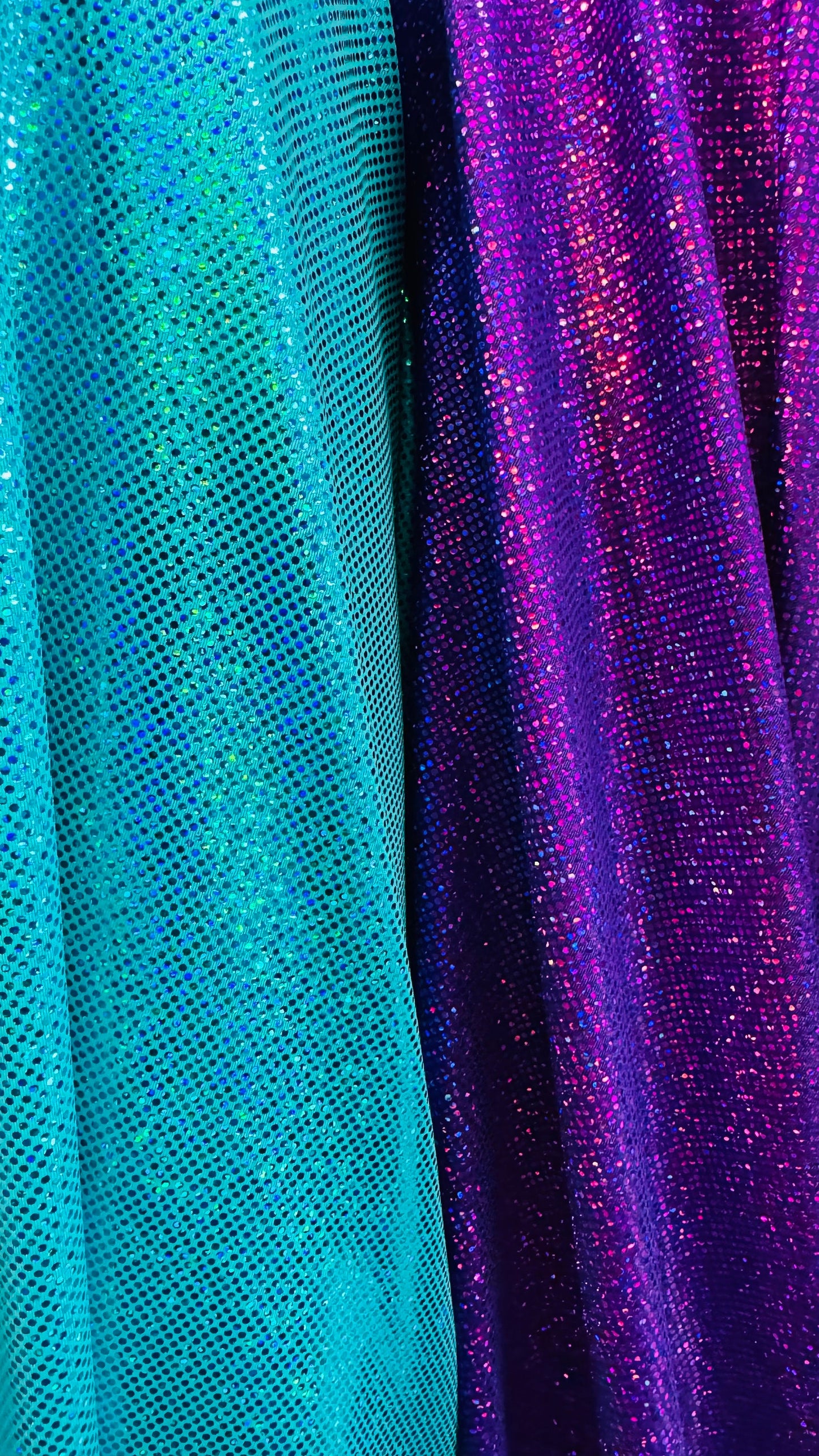 Hologram Sparkling dots metallic nylon spandex 4-way stretch 58/60” High quality fabrics by AlexLAFabrics