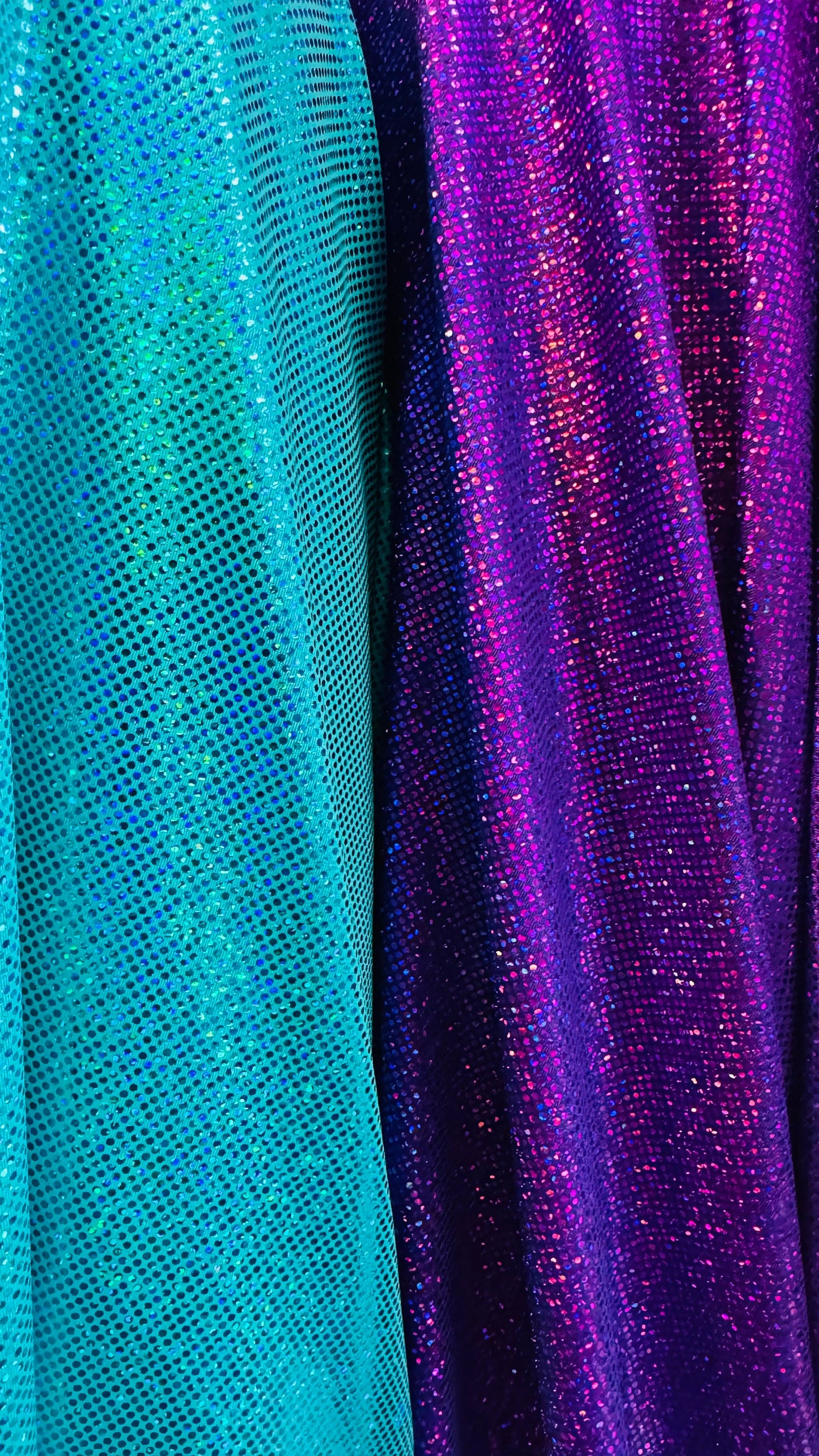 Hologram Sparkling dots metallic nylon spandex 4-way stretch 58/60” High quality fabrics by AlexLAFabrics