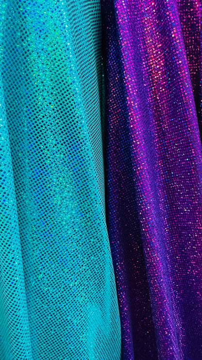 Hologram Sparkling dots metallic nylon spandex 4-way stretch 58/60” High quality fabrics by AlexLAFabrics