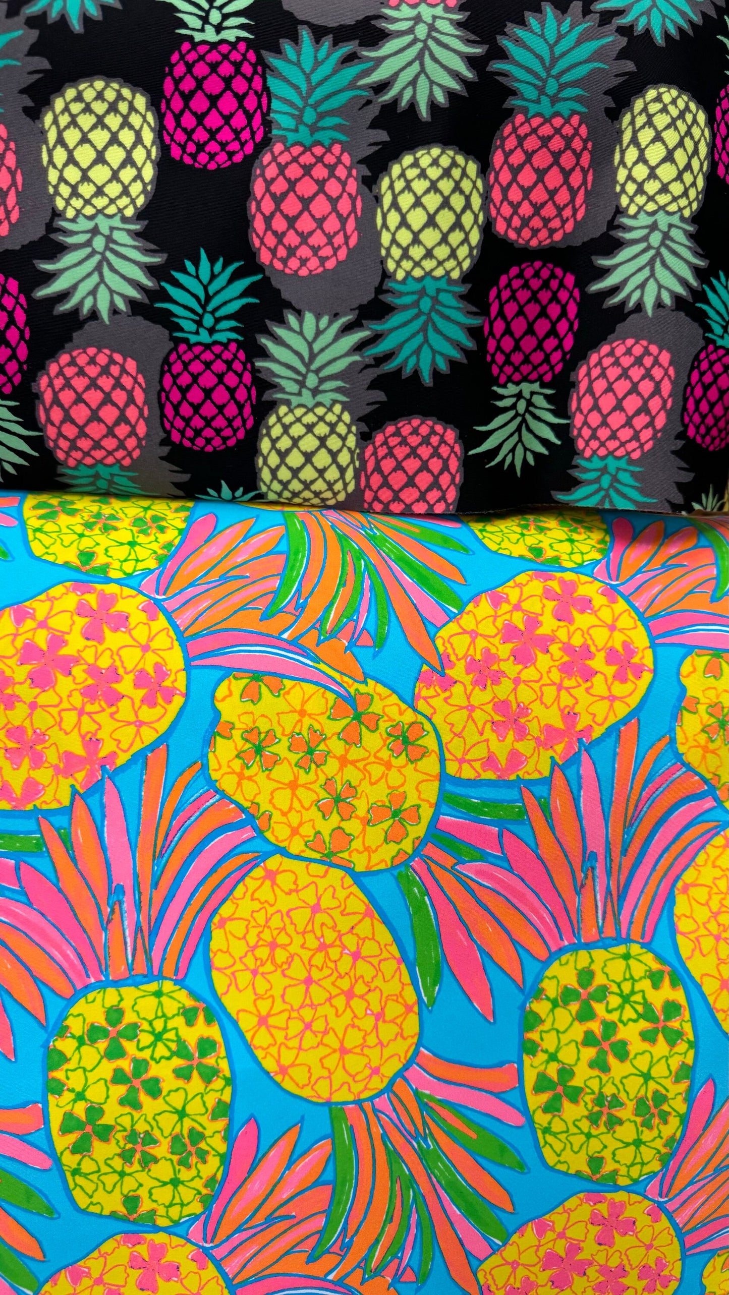 Pineapple design print on best quality of nylon spandex 4-way stretch 58/60” High quality fabrics by AlexLAFabrics
