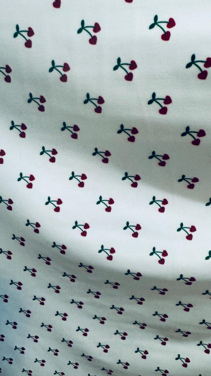 New Cherry  small heart design print on great quality of nylon spandex 4-way stretch 58/60” High quality fabrics by AlexLAFabrics