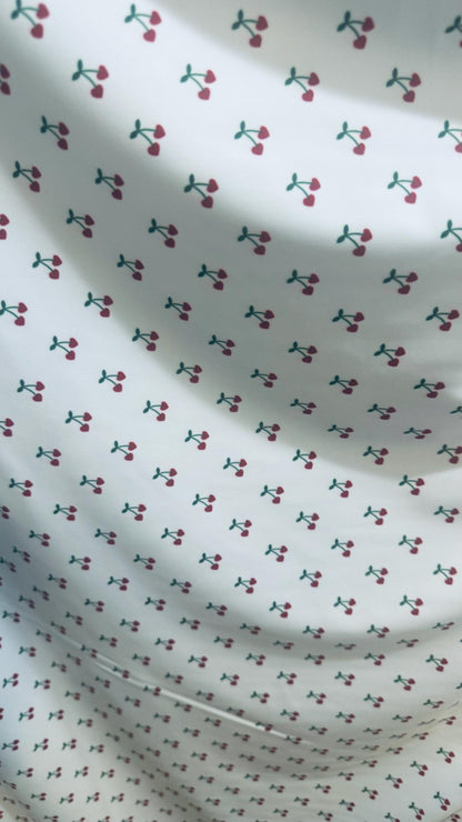 New Cherry  small heart design print on great quality of nylon spandex 4-way stretch 58/60” High quality fabrics by AlexLAFabrics