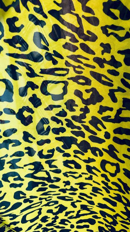 Exotic Leopard design Print on great quality of power mesh nylon spandex 4-way stretch 58/60” High quality fabrics by AlexLAFabrics