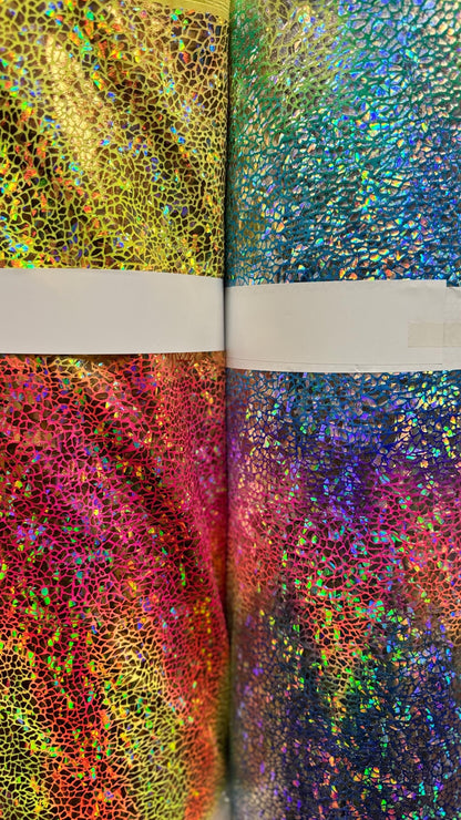 Tie Dye Unicorn hologram metallic nylon spandex 4-way stretch 58/60” High quality fabrics by AlexLAFabrics
