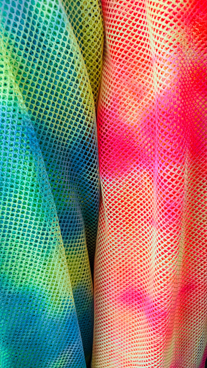 Tie Dye Fishnet 2-way stretch 58/60” High quality fabrics by AlexLAFabrics