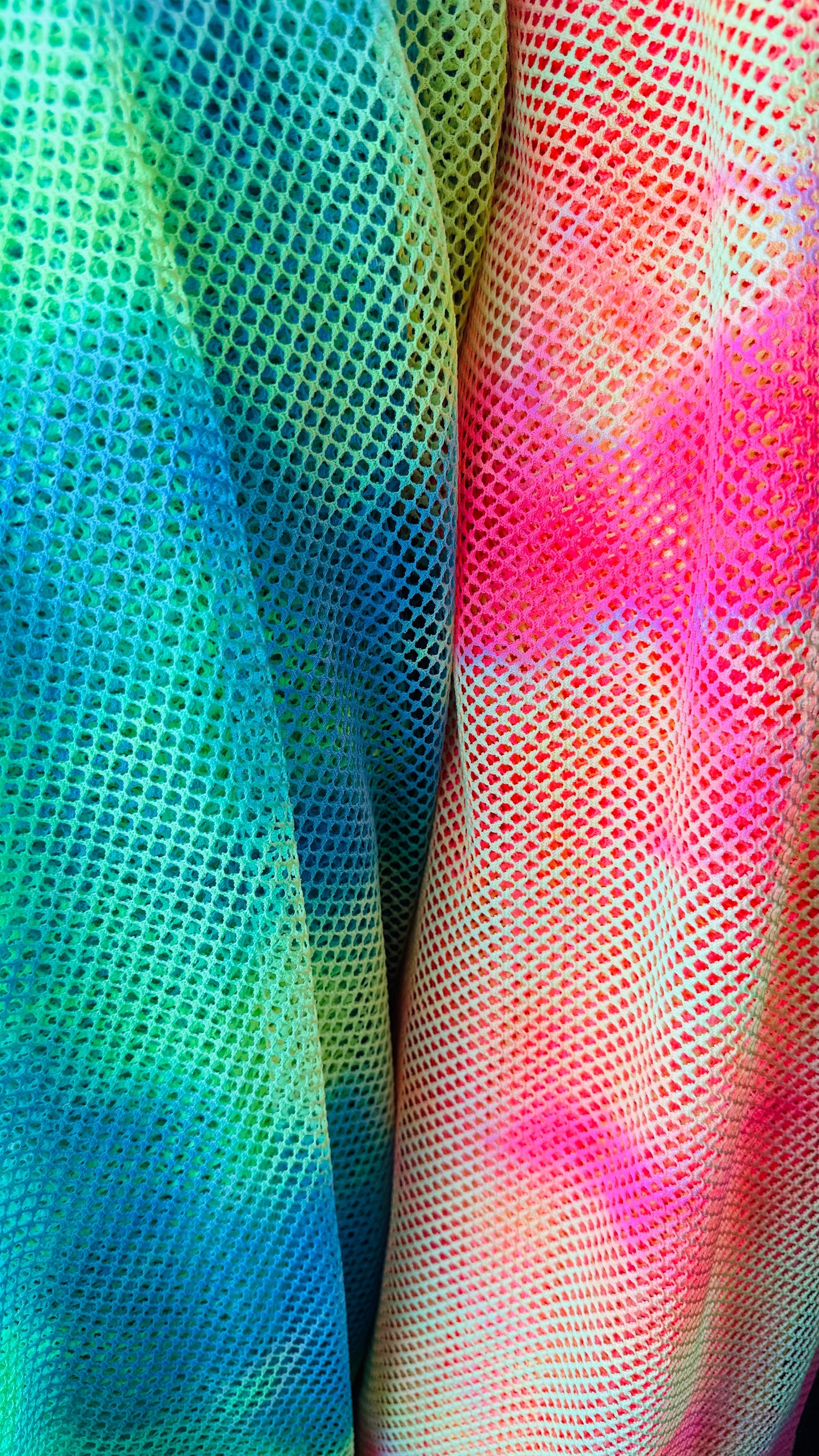 Tie Dye Fishnet 2-way stretch 58/60” High quality fabrics by AlexLAFabrics