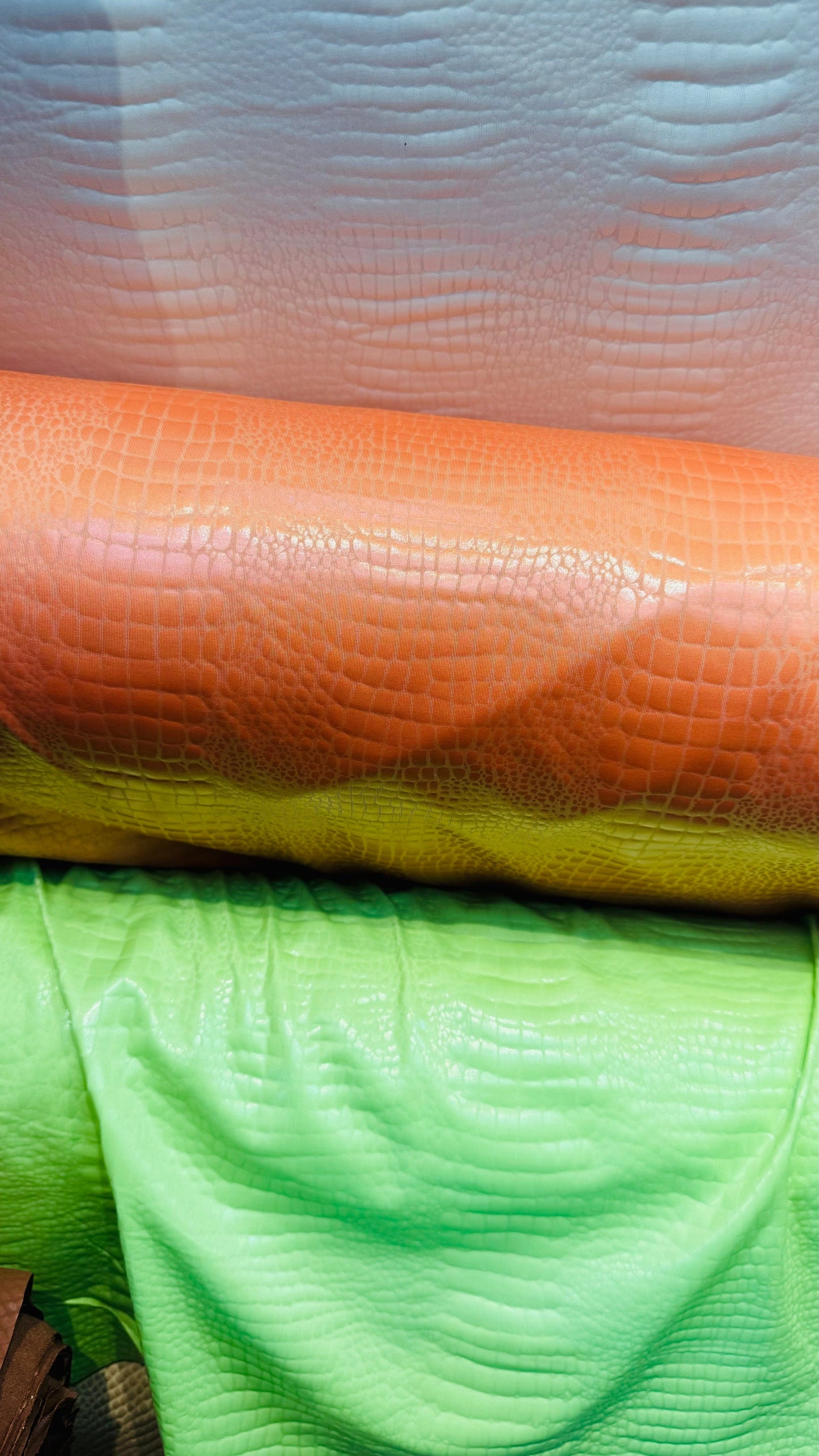Snake design on poly spandex with clear foil 4-way stretch 58/60” High quality fabrics by AlexLAFabrics