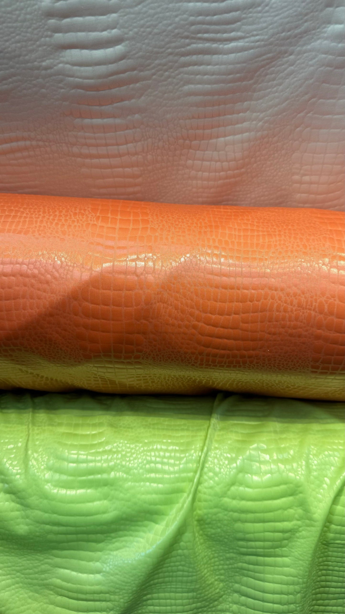 Snake design on poly spandex with clear foil 4-way stretch 58/60” High quality fabrics by AlexLAFabrics