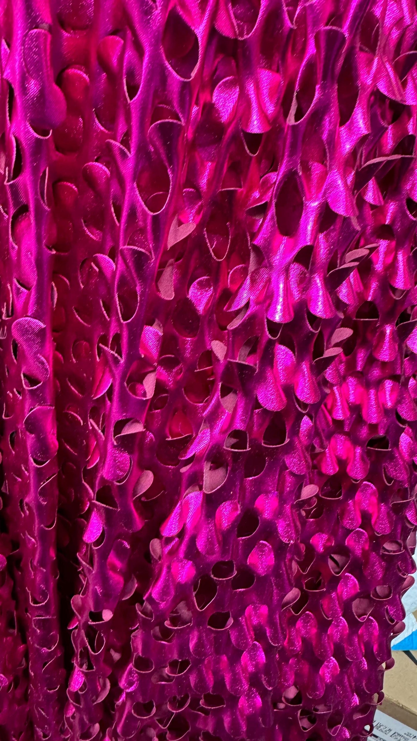 Lacer Cut all over foil fuchsia color metallic nylon spandex 4-way stretch 58/60” High quality fabrics by AlexLAFabrics
