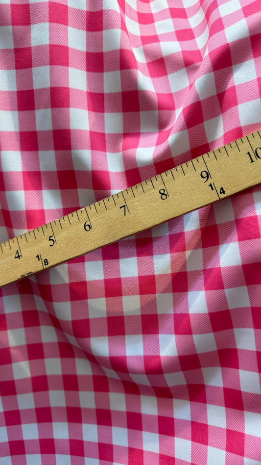Nylon Spandex Plaid design 1/2”size  4way stretch 58/60”  Sold  by the yd. Ships worldwide from Los Angeles California USA.