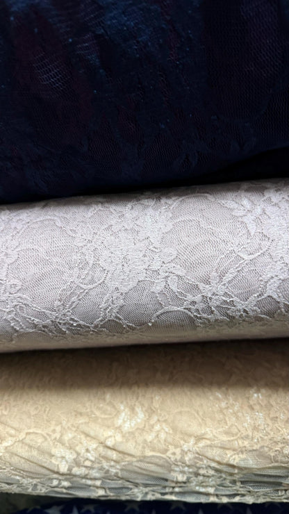 Stretch Lace Small Flower design 4-way stretch 58/60” High quality fabrics by AlexLAFabrics