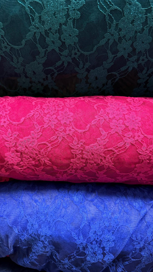 Stretch Lace Small Flower design 4-way stretch 58/60” High quality fabrics by AlexLAFabrics