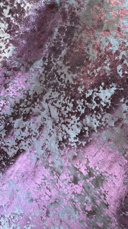Splatter Paint design on stretch velvet with all over foil metallic spandex velvet 4-way stretch 58/60” High quality fabrics by AlexLAFabric