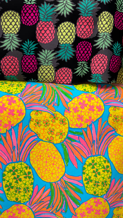 Pineapple design print on best quality of nylon spandex 4-way stretch 58/60” High quality fabrics by AlexLAFabrics