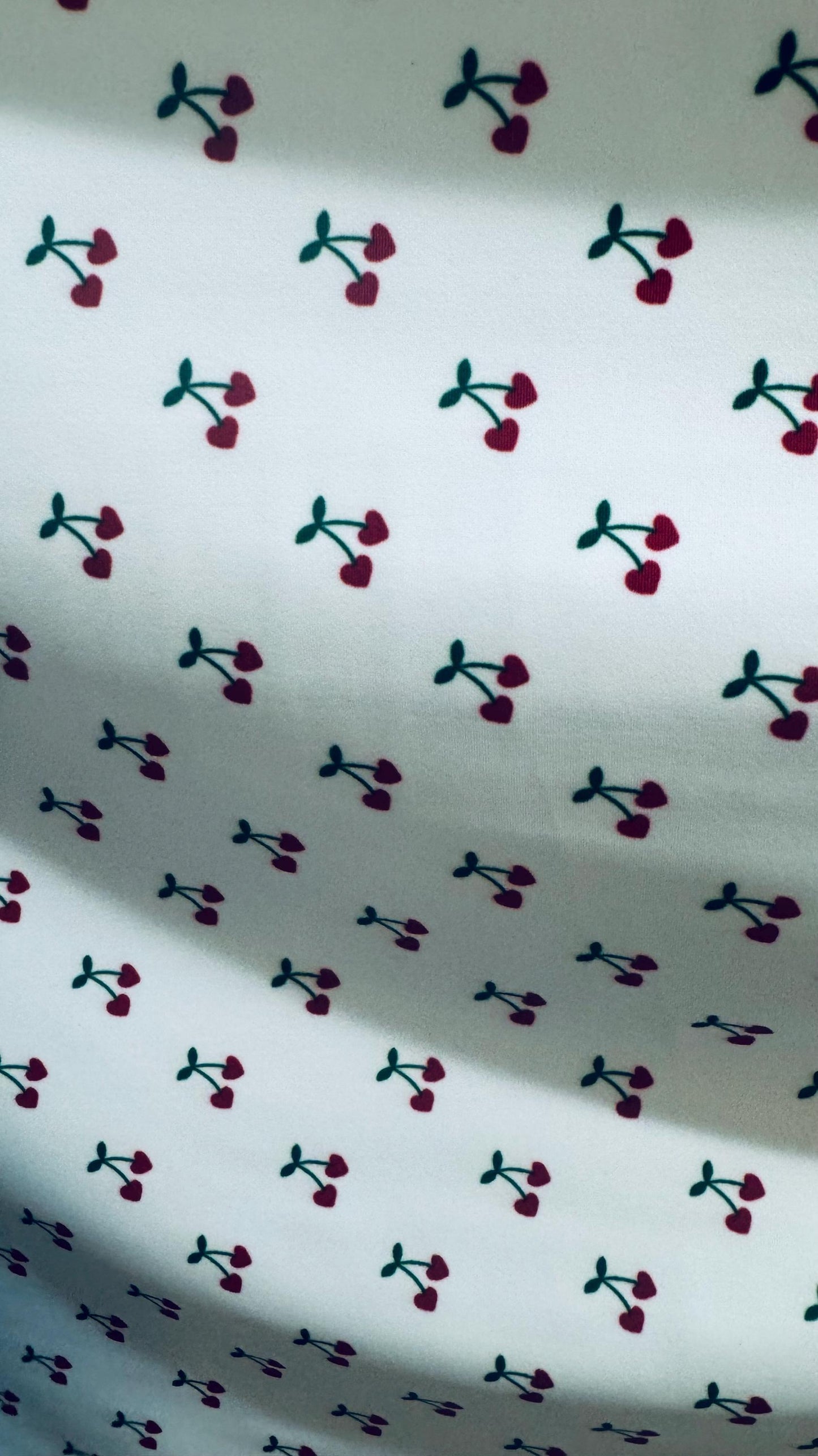 New Cherry  small heart design print on great quality of nylon spandex 4-way stretch 58/60” High quality fabrics by AlexLAFabrics