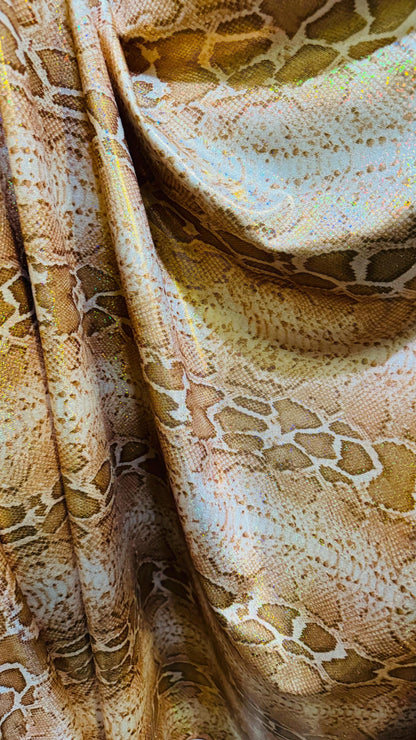Exotic Boa Snake design hologram metallic nylon spandex 4-way stretch 58/60” High quality fabrics by AlexLAFabrics