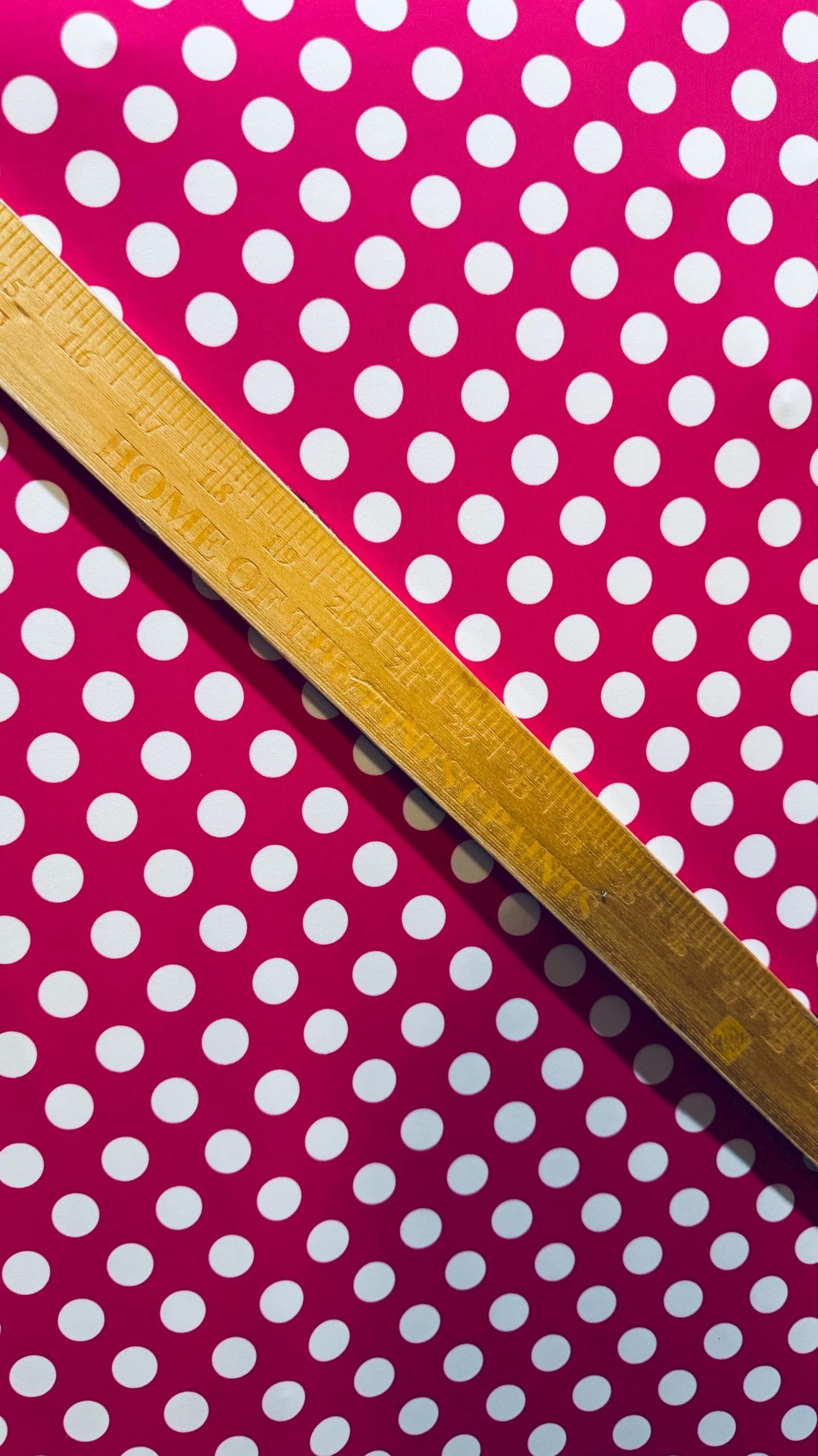 Polka Dots design Fuchsia/White print on best quality of nylon spandex 4-way stretch 58/60” High quality fabrics by AlexLAFabrics