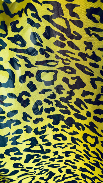 Exotic Leopard design Print on great quality of power mesh nylon spandex 4-way stretch 58/60” High quality fabrics by AlexLAFabrics