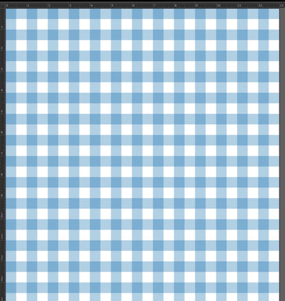 Gingham design size 1/2” Baby blue print on best quality of nylon spandex 4-way stretch 58/60” High quality fabrics by AlexLAFabrics