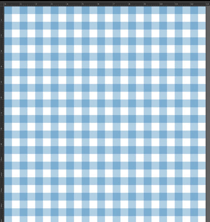 Gingham design size 1/2” Baby blue print on best quality of nylon spandex 4-way stretch 58/60” High quality fabrics by AlexLAFabrics
