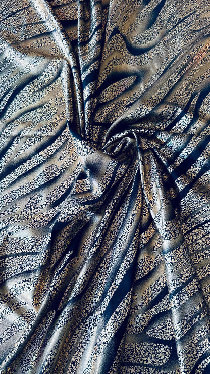 New Exotic Hologram zebra design metallic nylon spandex 4-way stretch 58/60” High quality fabrics by AlexLAFabrics
