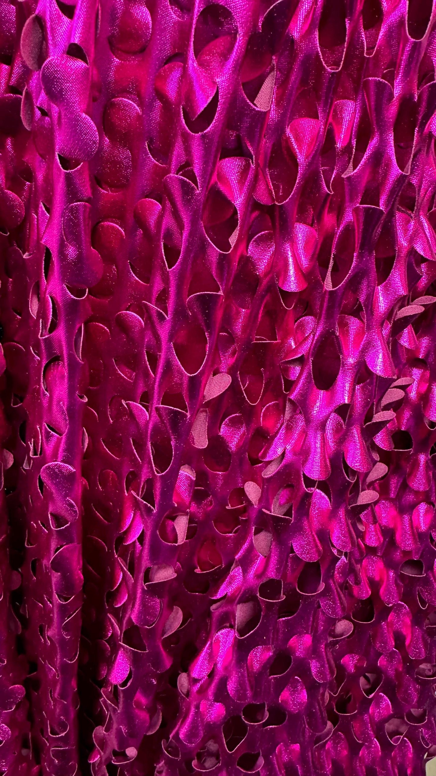 Lacer Cut all over foil fuchsia color metallic nylon spandex 4-way stretch 58/60” High quality fabrics by AlexLAFabrics