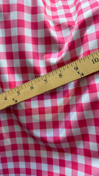 Nylon Spandex Plaid design 1/2”size  4way stretch 58/60”  Sold  by the yd. Ships worldwide from Los Angeles California USA.