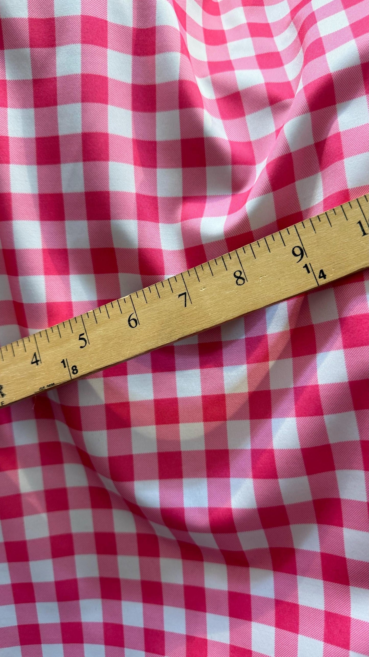 Nylon Spandex Plaid design 1/2”size  4way stretch 58/60”  Sold  by the yd. Ships worldwide from Los Angeles California USA.