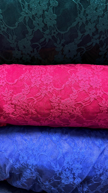 Stretch Lace Small Flower design 4-way stretch 58/60” High quality fabrics by AlexLAFabrics