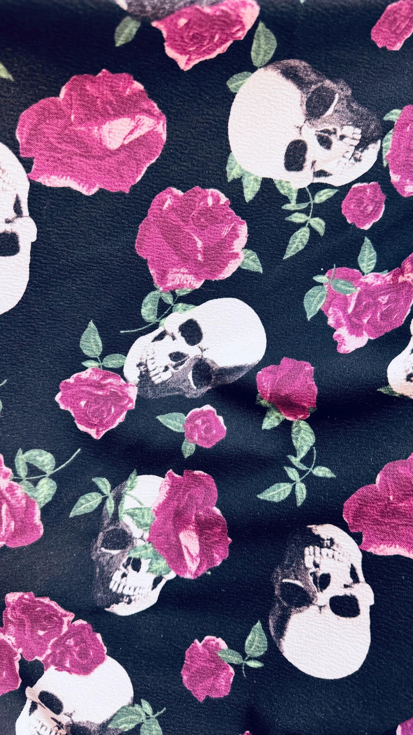 Skull design print on poly spandex 2-way stretch 58/60” High quality fabrics by AlexLAFabrics