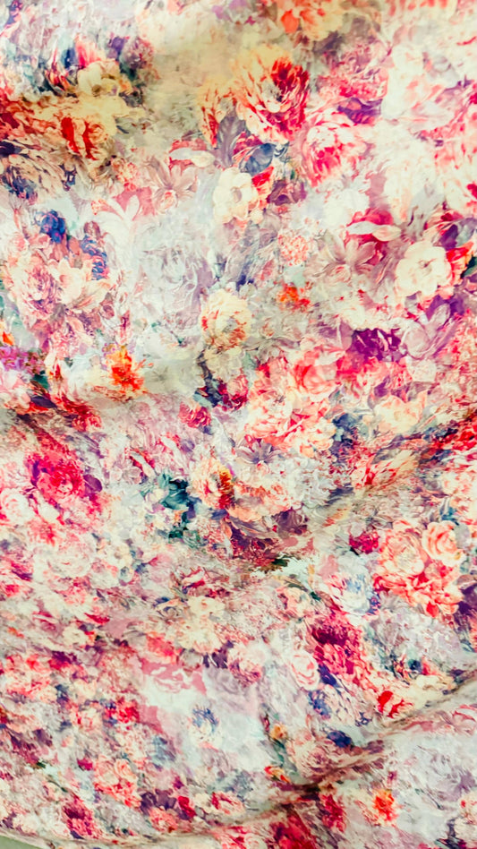 Romantic Flower design multicolor print on best quality of nylon spandex 4-way stretch 58/60” High Quality fabrics by AlexLAFabrics