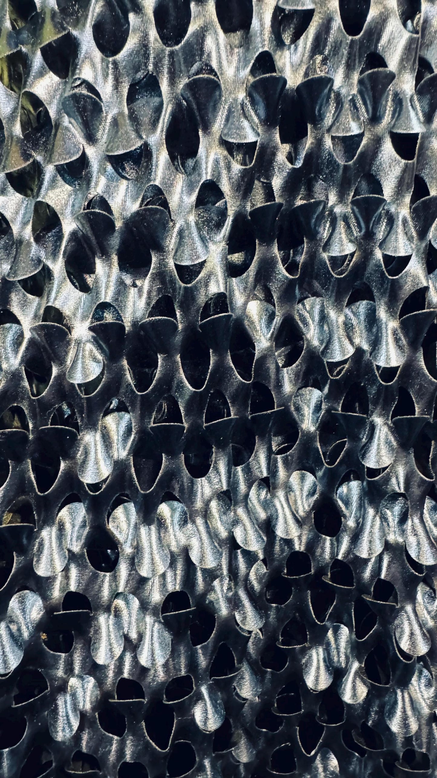 Lacer cut all over foil Midnight blue nylon spandex 4-way stretch 58/60” High quality fabrics by AlexLAFabrics