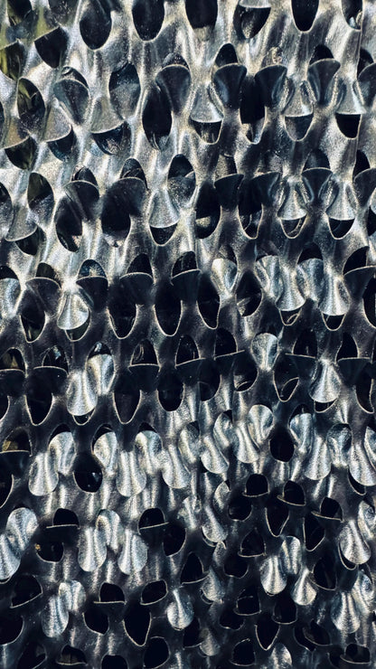 Lacer cut all over foil Midnight blue nylon spandex 4-way stretch 58/60” High quality fabrics by AlexLAFabrics