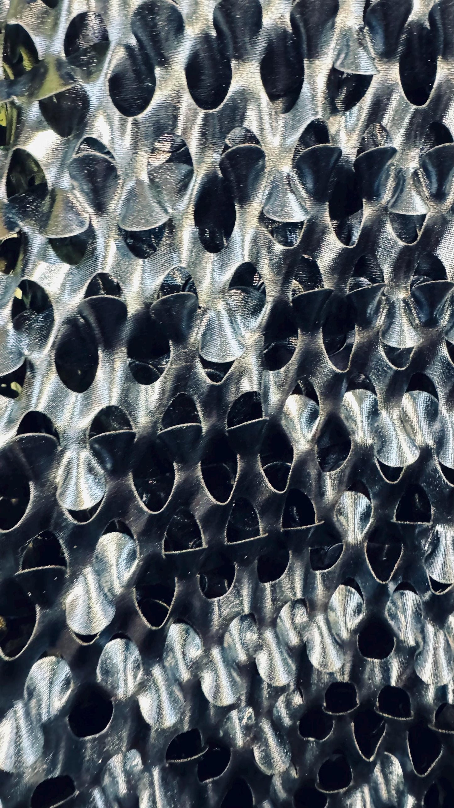 Lacer cut all over foil Midnight blue nylon spandex 4-way stretch 58/60” High quality fabrics by AlexLAFabrics