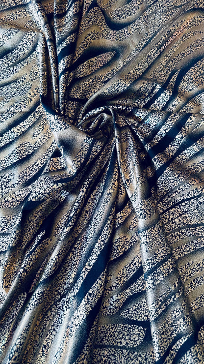 New Exotic Hologram zebra design metallic nylon spandex 4-way stretch 58/60” High quality fabrics by AlexLAFabrics