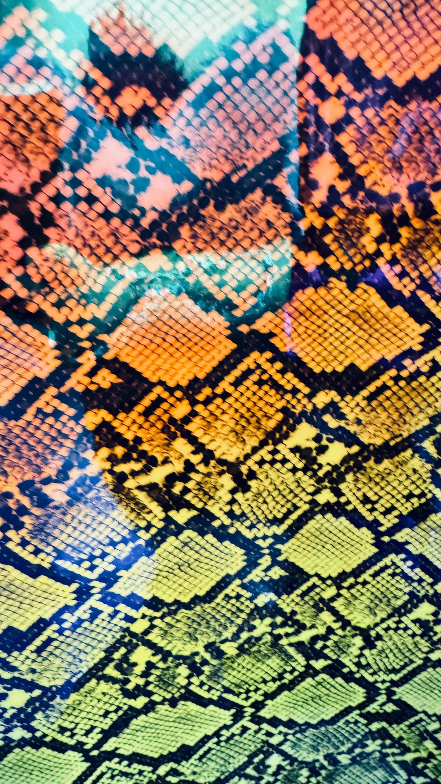 3D Exotic Snake Iridescent Rainbow design on high quality of super shiny vinyl non stretch 58/60” High quality fabrics by AlexLAFabrics