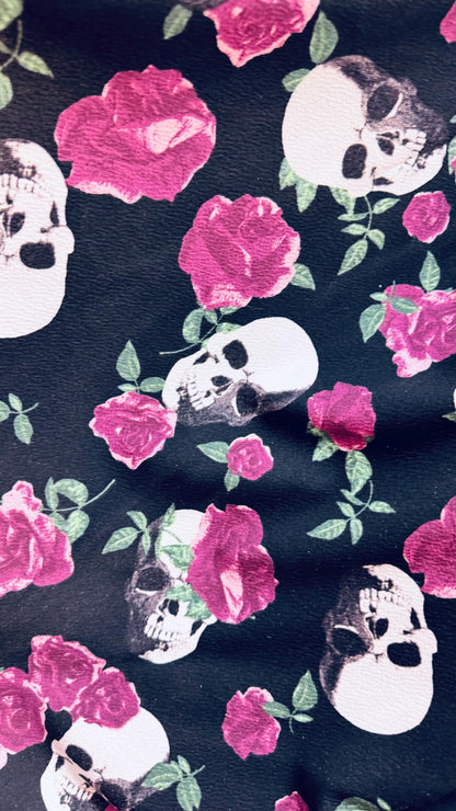 Skull design print on poly spandex 2-way stretch 58/60” High quality fabrics by AlexLAFabrics